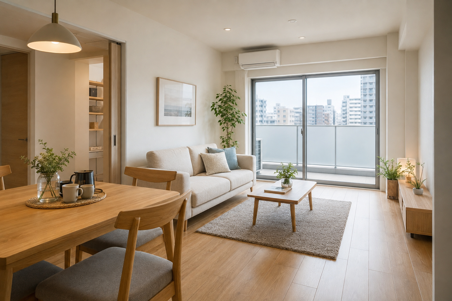 大阪市で購入を検討する明るく清潔なマンションの室内